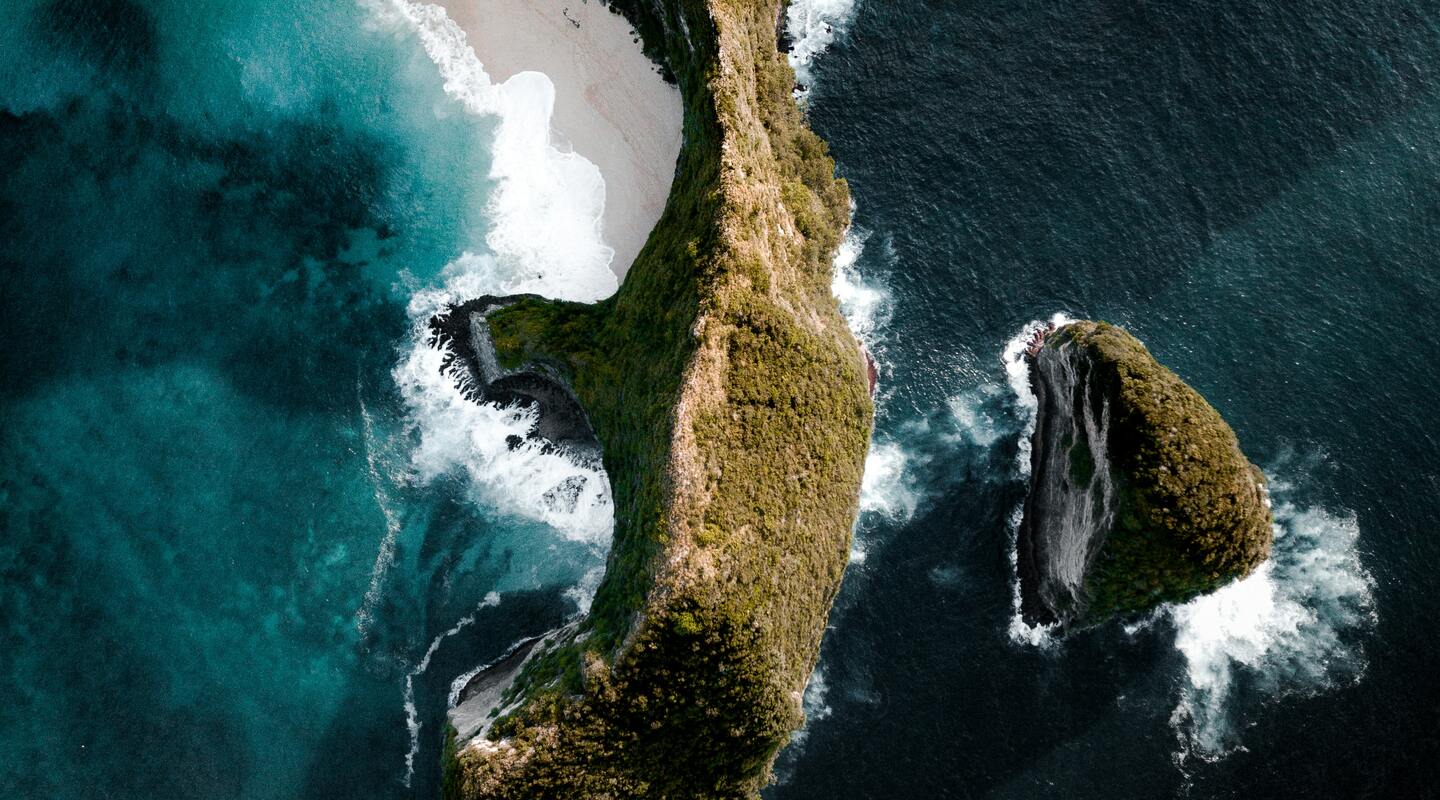 Aerial shot of an island 3393444